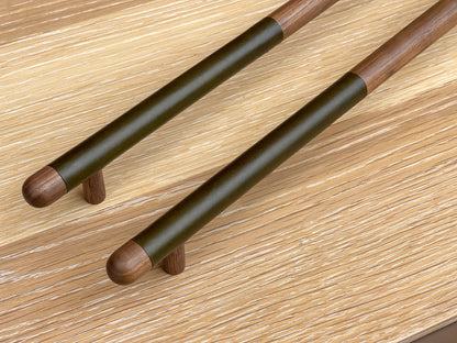 BP01  Cabinet Bar Pull - Offset Leather